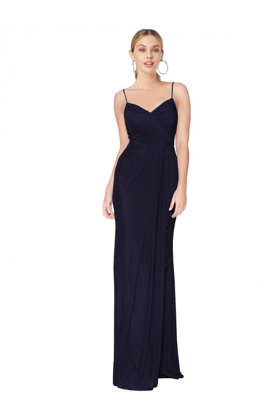 Dark Navy High Neck Sleeveless V-Back Mermaid Evening Dress