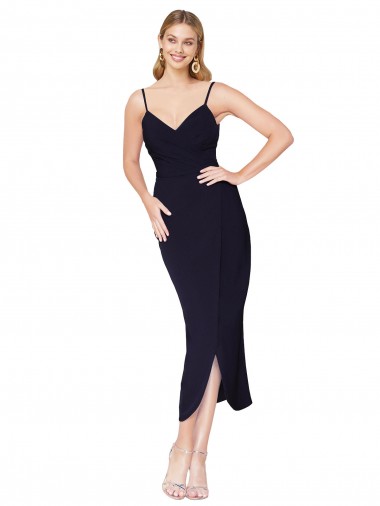 Cheapest Dark Navy High Neck Sleeveless V-Back Mermaid Formal Dress