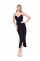 Dark Navy High Neck Sleeveless V-Back Mermaid Formal Dress