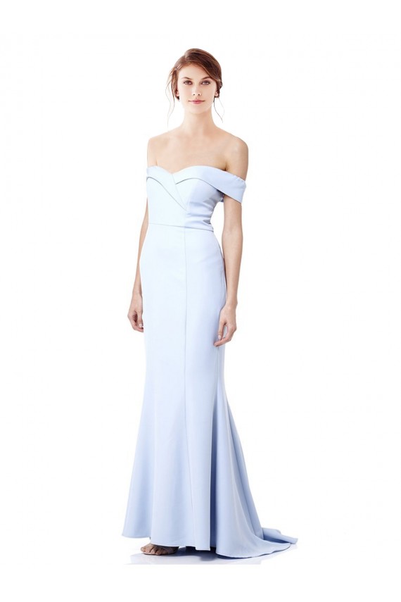 Light Sky Blue High Neck Sleeveless Mermaid Formal Dress