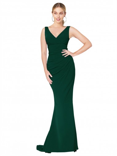 Cheapest Midnight Green High Neck Sleeveless Mermaid Formal Evening Dress