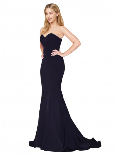 Cheapest Dark Navy High Neck Sleeveless Mermaid Formal Evening Dress