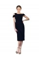 Dark Navy Off the Shoulder Sleeveless Stretch Crepe Mermaid Formal Evening Dress