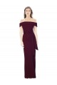 Burgundy Gold Off the Shoulder Sleeveless Low Back Mermaid Formal Evening Dress