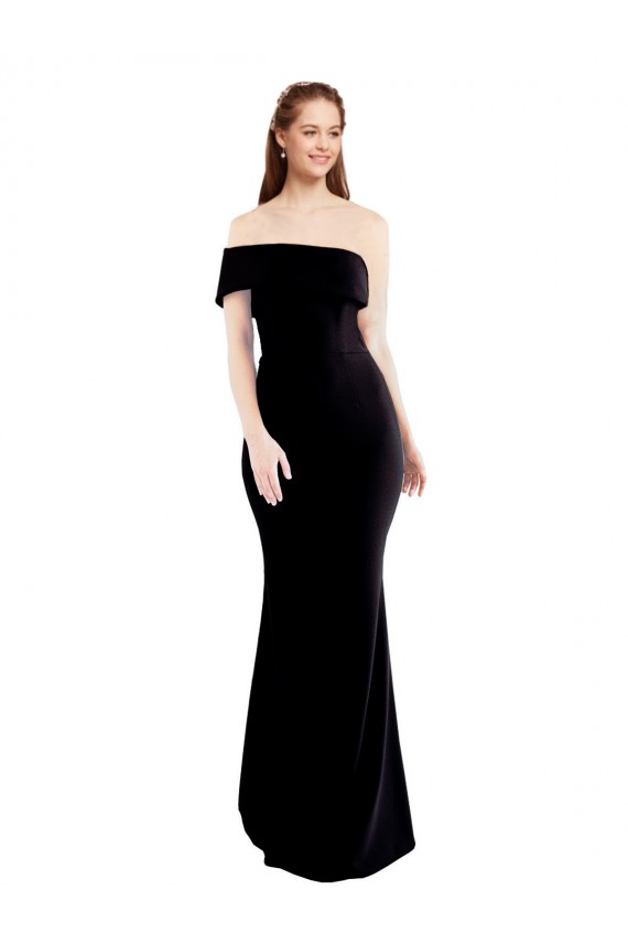 Black One Shoulder Sleeveless Keyhole Back Mermaid Formal Evening Dress
