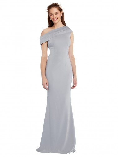 Cheapest Grey One Shoulder Sleeveless Mermaid Formal Dress