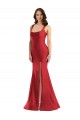 Red Square Neck Sleeveless Mermaid Plus Size Formal Evening Dress