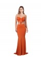 Orange Strapless Sleeveless Mermaid Formal Evening Dress