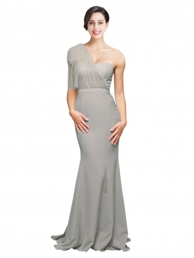 Cheapest Oyster Silver Sweetheart Sleeveless Low Back Mermaid Formal Evening Dress