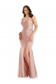 Dusty Pink V-Neck Sleeveless Mermaid Plus Size Formal Evening Dress