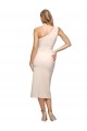 Nude One Shoulder Sleeveless Sheath Formal Evening Dress