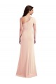 Nude One Shoulder Cap Sleeves Trumpet Formal Evening Dress