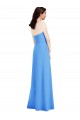 Peacock Blue Strapless Sleeveless Low Back Trumpet Semi Formal Evening Dress