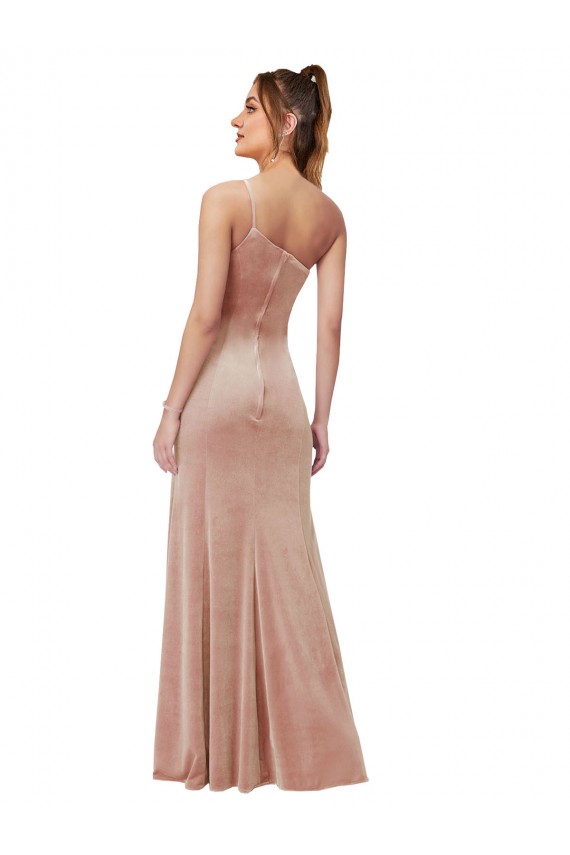 Pink One Shoulder Sleeveless Sheath Black Tie Evening Dress