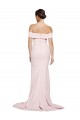 Pink Square Neck Sleeveless Low Back Sheath Formal Evening Dress