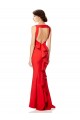 Red High Neck Sleeveless Open Back Mermaid Evening Dress