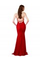 Red V-Neck Sleeveless Open Back Mermaid Formal Dress