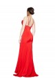 Red Strapless Sleeveless Low Back Sheath Formal Evening Dress