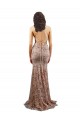 Rose Gold High Neck Sleeveless Open Back Mermaid Formal Evening Dress
