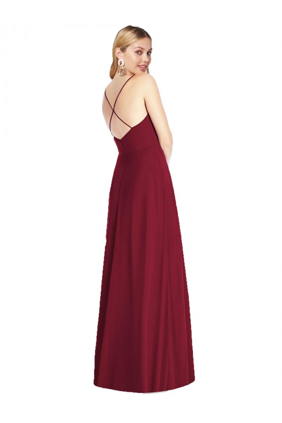 Royal Blue V-Neck Sleeveless Open Back A-Line Formal Dress