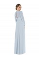 Sea Glass Strapless Puff Sleeves Keyhole Back A-Line Formal Evening Dress