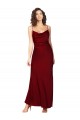 Burgundy Cowl Neck Sleeveless Low Back Sheath Black Tie Evening Dress