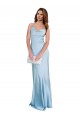 Light Sky Blue Cowl Neck Sleeveless Open Back Sheath Formal Evening Dress