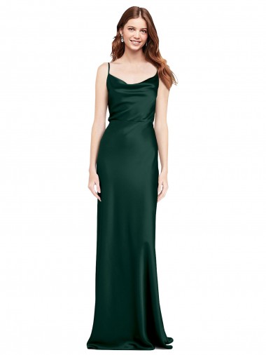 Cheapest Hunter Cowl Neck Sleeveless V-Back Sheath Black Tie Evening Dress