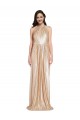 Gold High Neck Sleeveless Sheath Formal Evening Dress