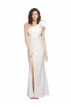 Ivory One Shoulder Sleeveless Sheath Formal Evening Dress