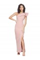 Mauve One Shoulder Sleeveless Sheath Formal Evening Dress