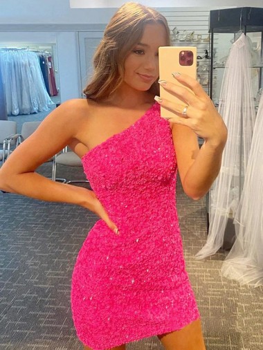 Cheapest One Shoulder Sleeveless Sheath Evening Dress