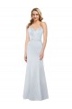 Light Sky Blue Strapless Sleeveless Low Back Sheath Formal Evening Dress