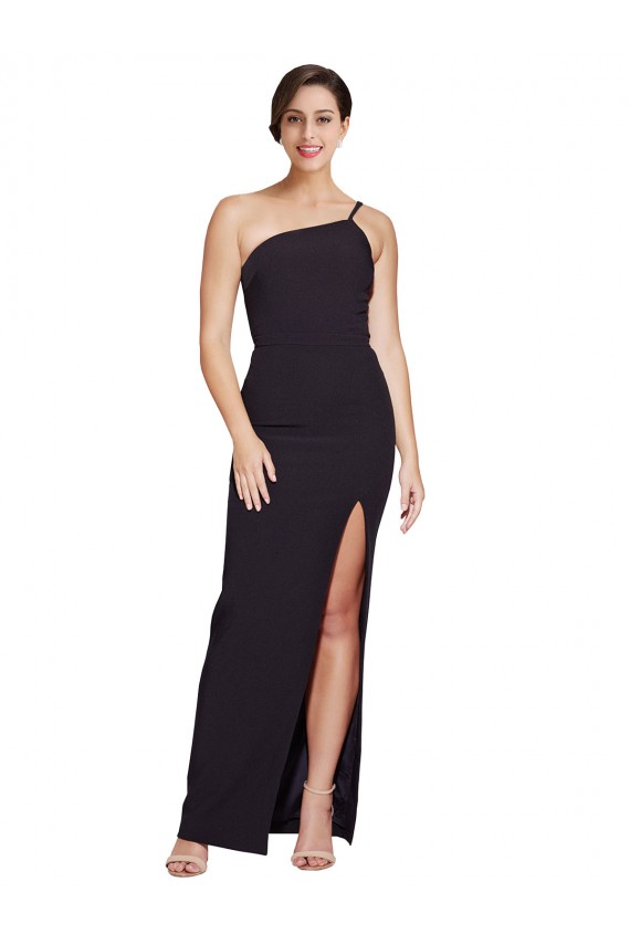 Black Strapless Sleeveless Sheath Formal Evening Dress
