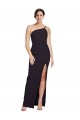 Black Strapless Sleeveless Sheath Formal Evening Dress