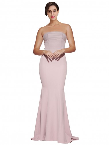 Cheapest Mauve Strapless Sleeveless Low Back Sheath Formal Evening Dress