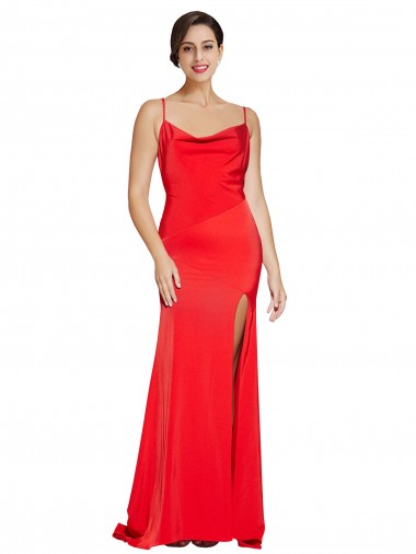 Cheapest Red Strapless Sleeveless Low Back Sheath Formal Evening Dress