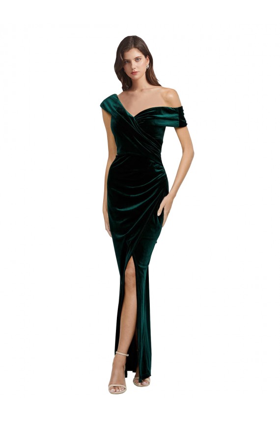 Dark Green Sweetheart Sleeveless Sheath High Low Evening Dress