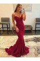 Burgundy Sweetheart Sleeveless Sheath Evening Gown