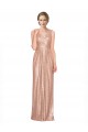 Rose Gold V-Neck Sleeveless Sheath Evening Dress