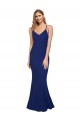 Royal Blue V-Neck Sleeveless Open Back Sheath Formal Dress