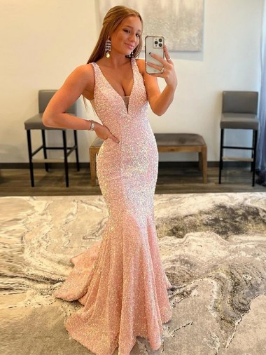 Cheapest V-Neck Sleeveless Sheath Evening Dress