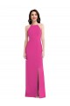 Fuchsia High Neck Sleeveless Open Back Trumpet Formal Evening Dress