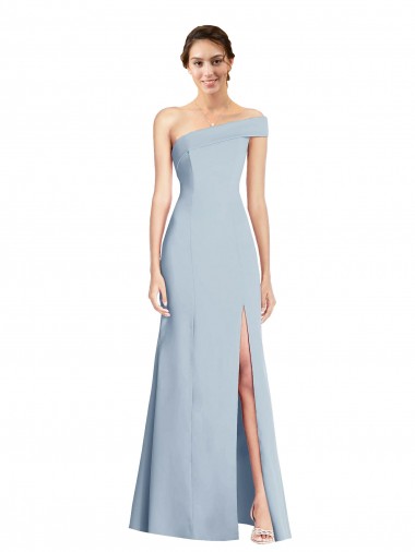 Cheapest Light Sky Blue Off the Shoulder Sleeveless Trumpet Formal Evening Dress