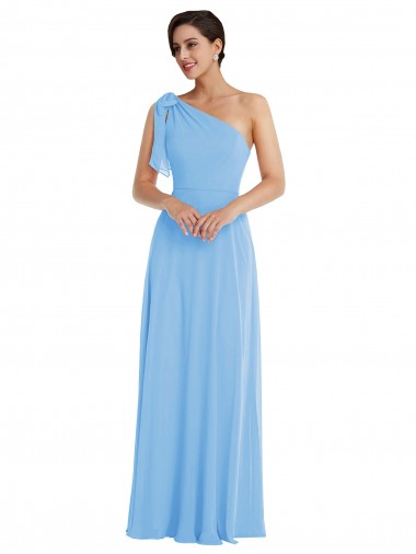 Cheapest Periwinkle One Shoulder Sleeveless Trumpet Semi Formal Evening Dress