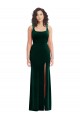 Dark Green Square Neck Sleeveless Trumpet Semi Formal Evening Dress