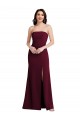 Burgundy Gold Strapless Sleeveless Trumpet Semi Formal Evening Dress
