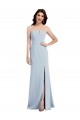 Light Sky Blue Strapless Sleeveless Low Back Trumpet Evening Dress