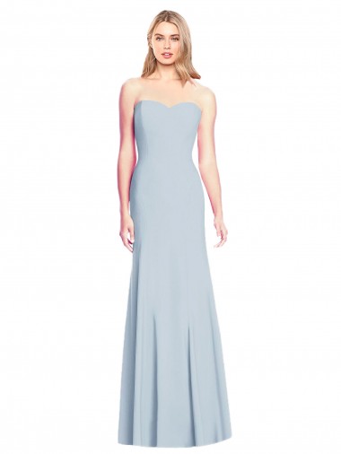 Cheapest Light Sky Blue Strapless Sleeveless Low Back Trumpet Formal Dress